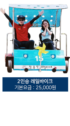 2인승 레일바이크 기본요금 : 20,000원